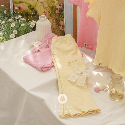 [new10%↓ 5.24 11am까지]  깜찍한  언니야의 데일리 부츠컷 팬츠 - pink, yellow cotton baby boots pants