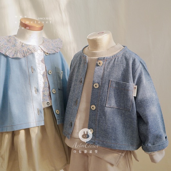 [3차제작중]  쪼꼬미의 귀여운 오늘의 코디 &gt;.&lt; - light blue or deep blue denim baby cotton jaket