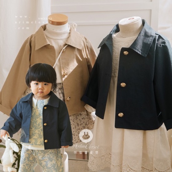 [Scratch_sale]  쪼꼬미도 오늘 트렌치 입고 분위기 냈어요  &gt;.&lt; - beige/navy stylish baby cotton trench jaket