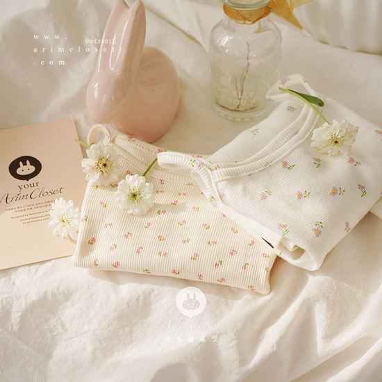 [new10%↓ 4.4 11am까지]  귀여운 쪼꼬미의 귀여운 꽃나시 &gt;.&lt; - flower basic baby soft cotton sleeveless
