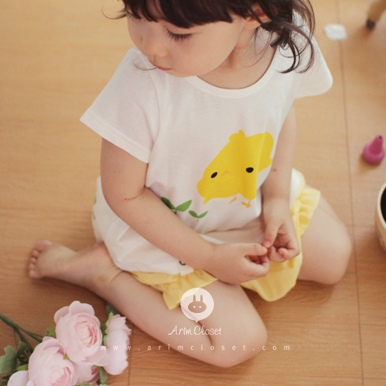 [5차제작] 귀여워서 몬살아 &gt;.&lt; - yellow chick painting baby cotton T