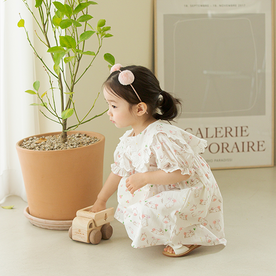 [2차제작] 어여쁠 수 밖에 없는 쪼꼬미와 하양토끼들 &gt;.&lt; - so cute bunny point lace sailor cotton baby dress