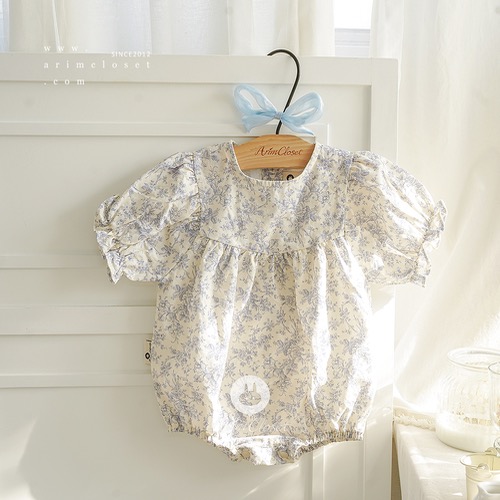 [2차제작중_예약주문] 라일락 꽃향기에 행복한 우리아가라죠 :) _summer -  lovely blue flower cotton  baby bodysuit